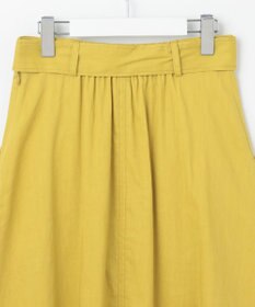 自由区 【洗える】リネンビスコースストレッチフレア スカート