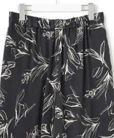 23区 【洗える】ラインフラワープリント ワイドパンツ