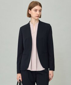 ICB 【防シワ・速乾・洗える】Fied ノーカラージャケット ネイビー系