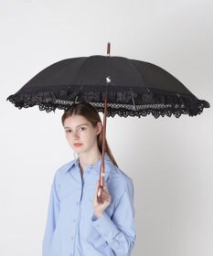 MOONBAT 【遮光/晴雨兼用日傘】POLO RALPH LAUREN(ポロ ラルフローレン) エンブフリル 長傘 遮熱 UV