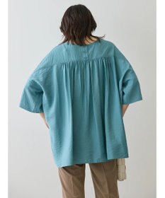 AMERICAN HOLIC 接触冷感スキッパーバックギャザーブラウス