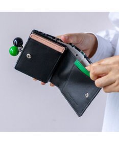 tsumori chisato CARRY グリッターフラワー がま口 ミニ財布