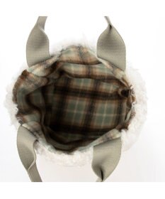 UNBILLION カシュカシュ cachecache / フェイクファー×チェック柄リバーシブルトート