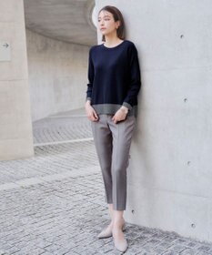 Tiaclasse 【洗える】 配色スリットニットトップス