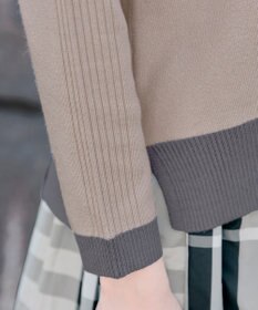 Tiaclasse 【洗える】 配色スリットニットトップス