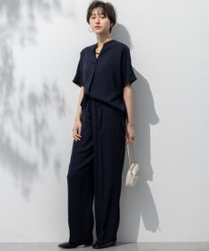 23区 【接触冷感/UVカット/吸水速乾】ストレッチジョーゼット ワイド パンツ