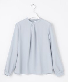 J.PRESS LADIES L 【洗える】ヌーディスバックサテン スタンドカラー ブラウス