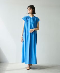 #Newans 【乾燥機可能/接触冷感】ヨークギャザーロングワンピース