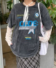 WEGO 【綿100%】ヴィンテージウォッシュグラフィックTシャツ