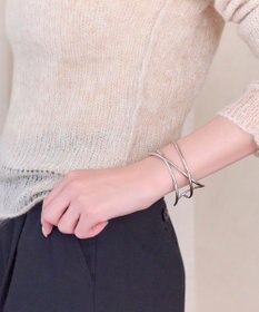 Phoebe ニュアンスラインワイドカフバングル シルバー