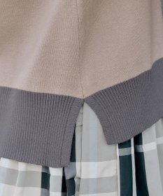 Tiaclasse 【洗える】 配色スリットニットトップス