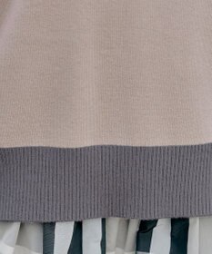 Tiaclasse 【洗える】 配色スリットニットトップス