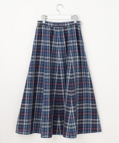 J.PRESS LADIES S コットンリネン Light マドラスチェック フレア スカート