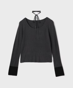 GRACE CONTINENTAL バイカラーリブニットトップ