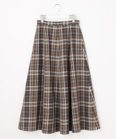J.PRESS LADIES S コットンリネン Light マドラスチェック フレア スカート