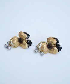 monshiro 【パール】ビオラ ピアス（ブラック）