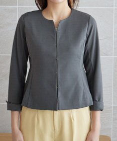 Tiaclasse L 【洗える】ノーカラーポンチジャケット