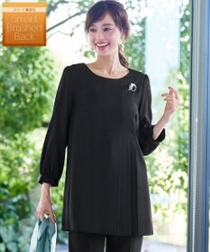 Tiaclasse 【洗える・スマート裏起毛】アシメタックチュニックブラウス