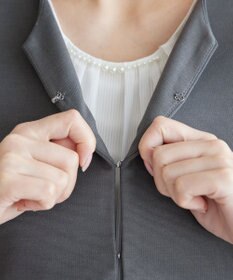 Tiaclasse L 【洗える】ノーカラーポンチジャケット