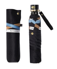 MOONBAT ランバン オン ブルー (LANVIN en Blue) 折りたたみ傘 サテンプリント ロゴアーチ