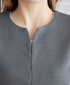 Tiaclasse L 【洗える】ノーカラーポンチジャケット