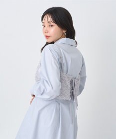 earth music&ecology フリンジミックスチュールビスチェ