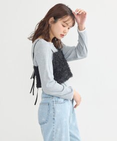 earth music&ecology フリンジミックスチュールビスチェ