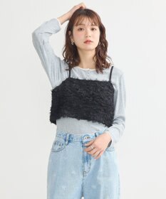 earth music&ecology フリンジミックスチュールビスチェ