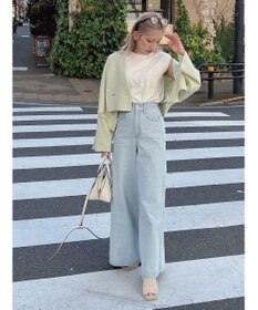 Green Parks ショート丈ミラノリブカーディガン