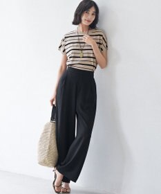23区 L 【WEB&一部店舗限定】ストレッチジョーゼット ワイドパンツ