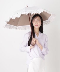 MOONBAT 【遮光/晴雨兼用日傘】POLO RALPH LAUREN(ポロ ラルフローレン) ストライプフリル 長傘 遮熱 UV