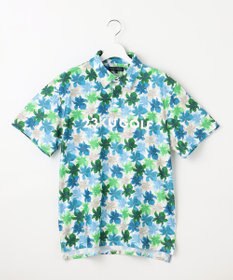 23区GOLF 【MEN】【UVカット】草花柄プリントポロシャツ