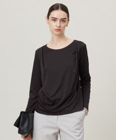 ICB L 【洗える】 PlaXフィラメントジャージー ドレープカットソー