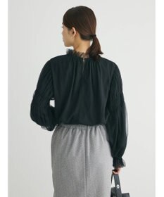 Green Parks ・ＥＬＥＮＣＡＲＥ　ＤＵＥ　チュールハイネックブラウス