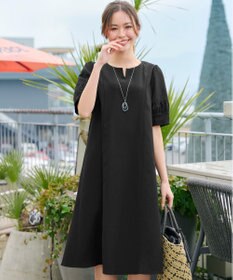 Tiaclasse L 【洗える】ギャザーランタンスリーブワンピース