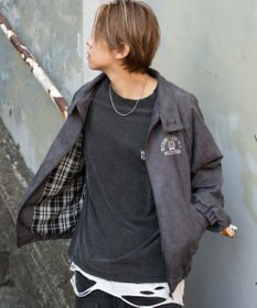 WEGO 【ユニセックス着用ITEM/MLサイズ展開】フェイクスウェードロゴスウィングトップ