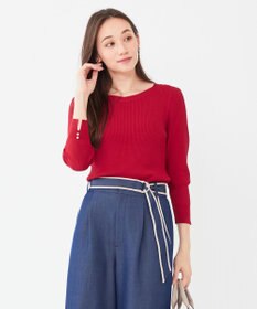 ANY SIS 【洗える】ネックポイントリブ ニット