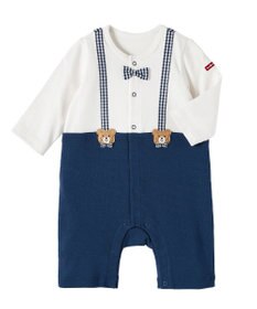 MIKI HOUSE HOT BISCUITS 【70-80cm】蝶ネクタイ＆サスペンダー 7分丈カバーオール