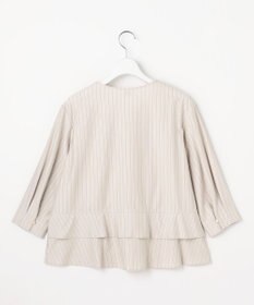 J.PRESS LADIES ストライプジャージー バックペプラム カットソー