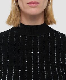 JOSEPH 【洗える】フラグメントストライプ　モックネックニット