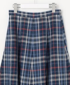 J.PRESS LADIES S コットンリネン Light マドラスチェック フレア スカート