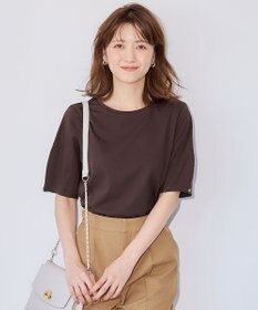 ANY SIS L 【汗ジミ防止・UVケア】アーモンドスリーブ カットソー