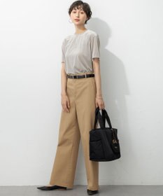 23区 【洗える】シアーベロア リラックス Tシャツ