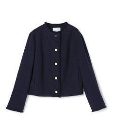 BEIGE， 【Oggi 10月号掲載】MULLIN / ウールツイードメタルボタンノーカラージャケット