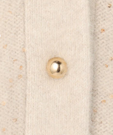 BEIGE， AMARILLO / スパンコールフォックスニットカーディガン