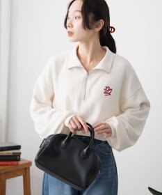 WEGO 【新色追加】ドロストデザインハーフZIPスウェット