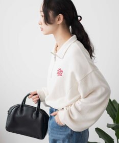 WEGO 【新色追加】ドロストデザインハーフZIPスウェット