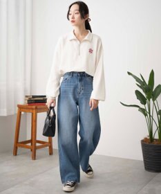 WEGO 【新色追加】ドロストデザインハーフZIPスウェット