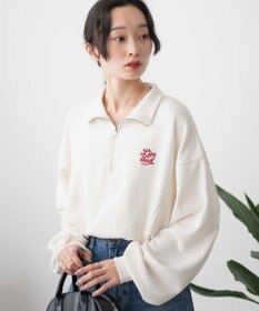 WEGO 【新色追加】ドロストデザインハーフZIPスウェット