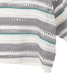 earth music&ecology キラキラボタン透かしニットポロ